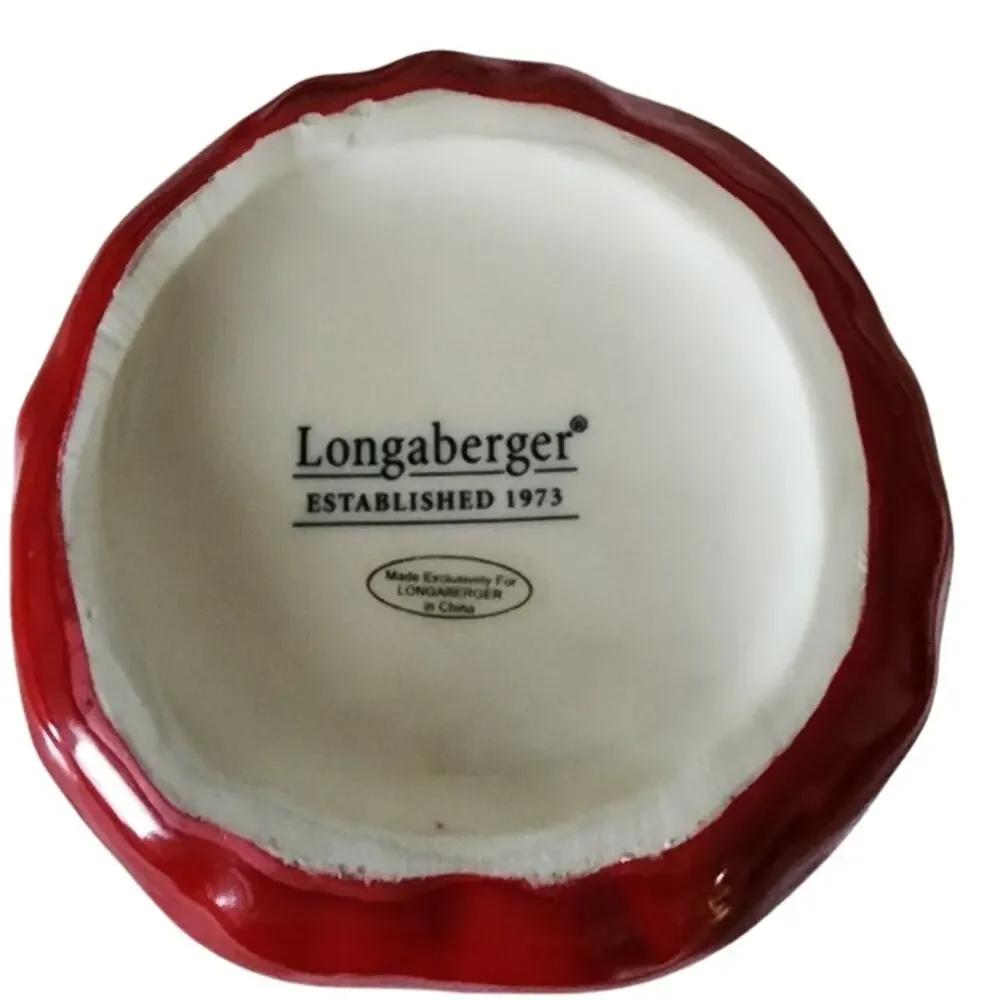 Vintage Longaberger Holiday  Ceramic Jam Bowl with Spreader - Picture 4 of 7